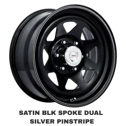 BLK SPOK_ FRONT DOME DUAL SILVER PINSTRIPE
